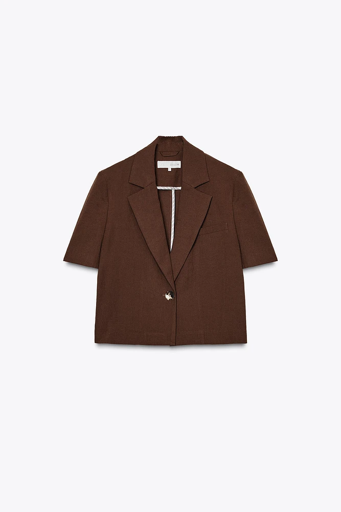 CROPPED SHORT SLEEVE BLAZER