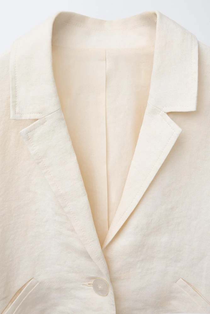 BLAZER CROPPED 100 % LIN
