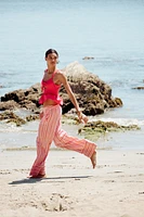STRIPED WIDE RUSTIC PANTS