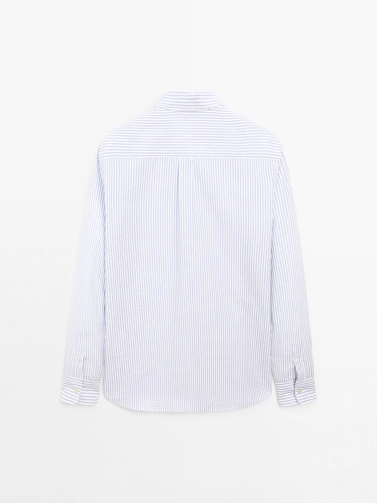 100% cotton regular fit striped shirt