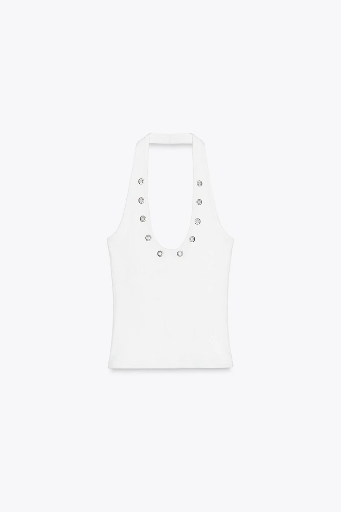 T-SHIRT HALTER ANNEAUX