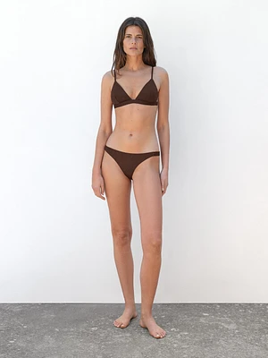 Haut de bikini triangle texturé