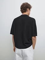 Polo manches courtes en maille texturée