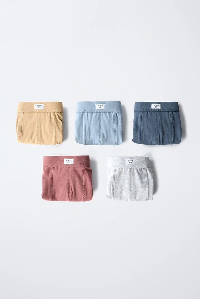 6- YEARS/ FIVE-PACK OF LABEL BOXERS