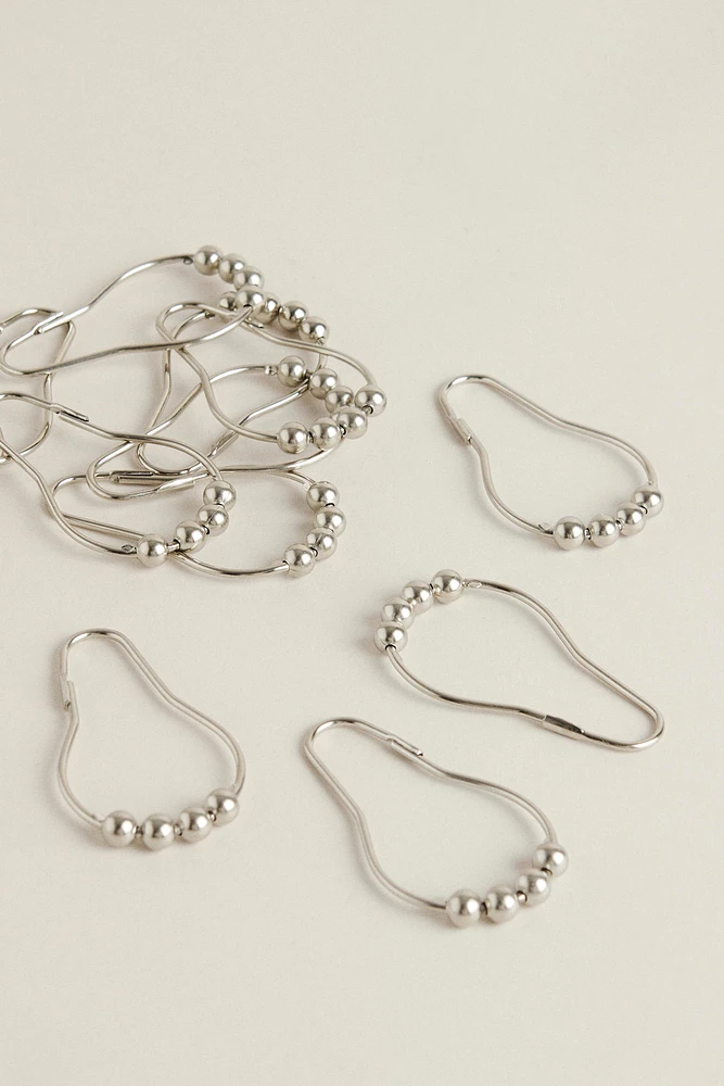 PACK OF METAL SHOWER CURTAIN RINGS (PACK OF 12)
