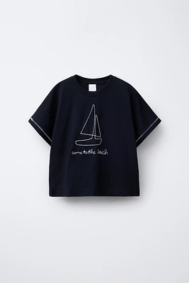BOAT EMBROIDERY T-SHIRT