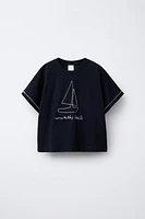 BOAT EMBROIDERY T-SHIRT