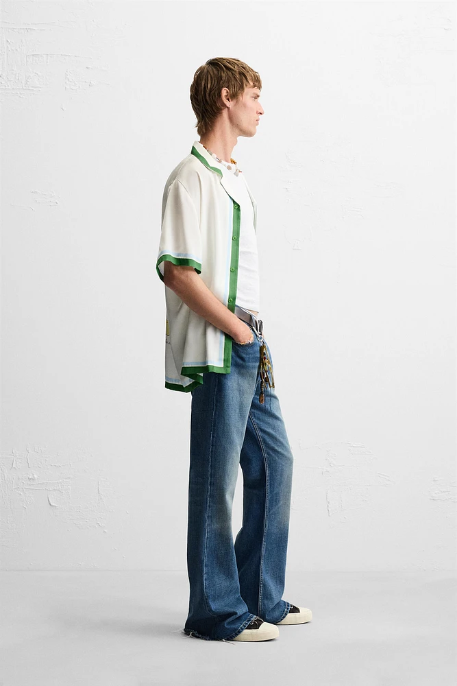 PRINTED SATIN SHIRT