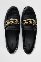 CHAIN EMBOSSED LOAFERS