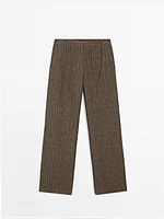 Pinstripe suit trousers