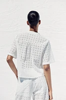 CHEMISE COURTE BRODERIES AJOURÉES