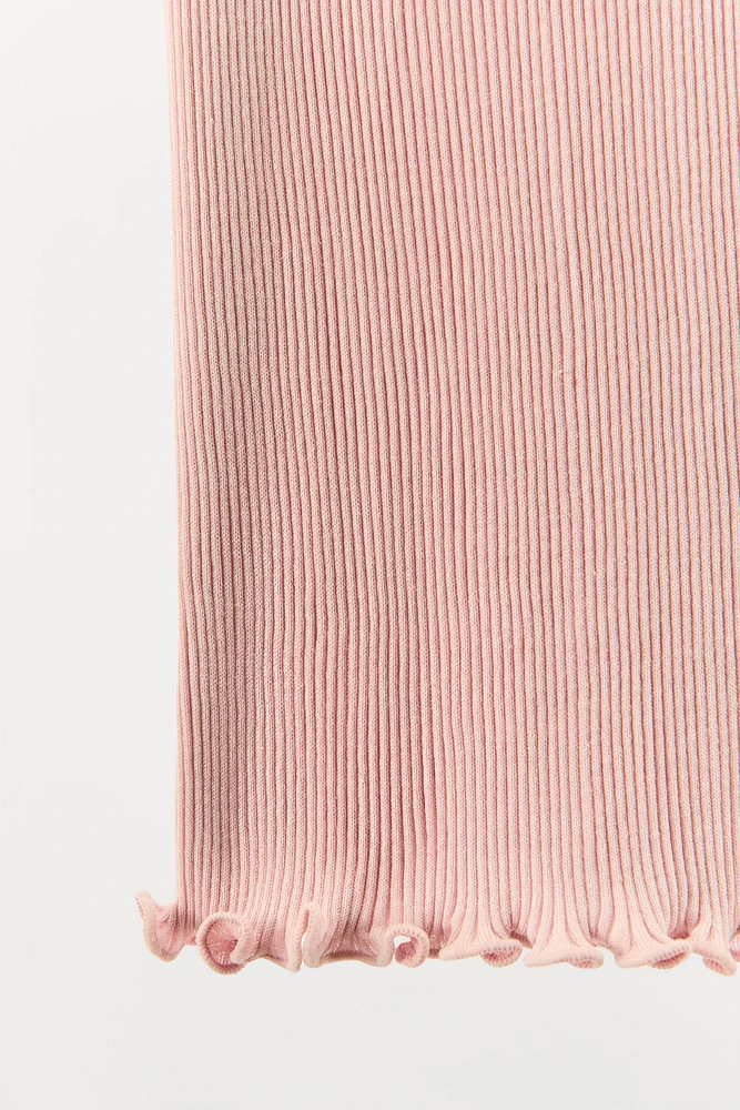 100% SILK RIBBED TOP