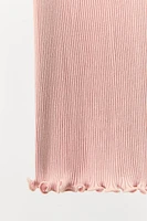 100% SILK RIBBED TOP