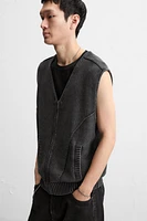 WASHED KNIT VEST