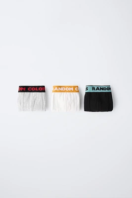 AGES 6-14/ THREE-PACK OF TEXT BOXERS