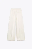 SATIN EFFECT WIDE LEG PANTS