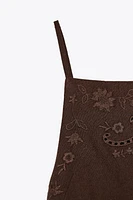 EMBROIDERED OPEN BACK TOP