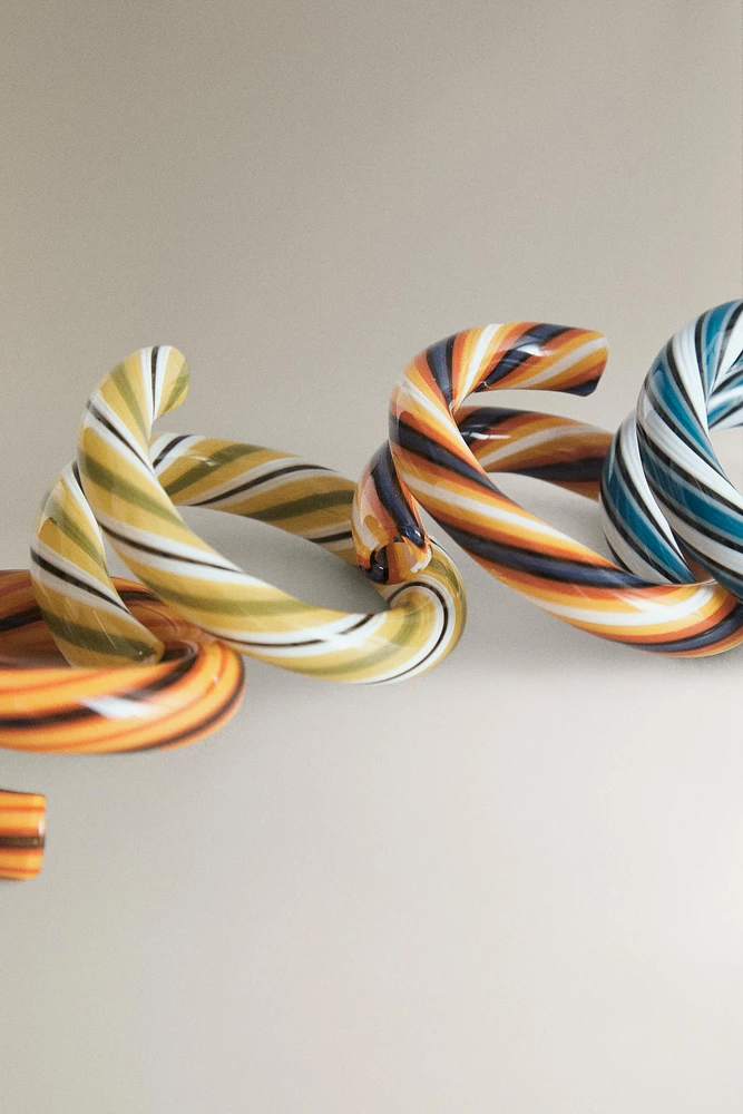LOT PORTE-SERVIETTES VERRE SPIRALE (LOT DE 4)