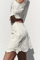 JUPE-CULOTTE BRODERIES PERFORÉES