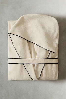 (320 GXM²) COTTON BATHROBE WITH AN OVERLOCK