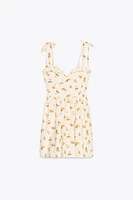 ORANGE PRINT POPLIN DRESS