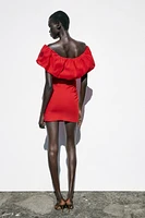 ROBE COURTE À VOLANT
