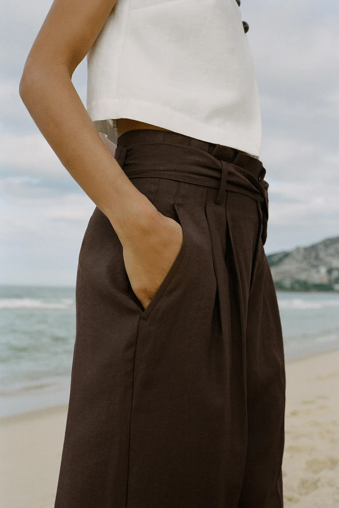 PANTALON LARGE CEINTURE