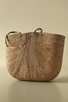 BRAIDED STRAW BAG WITH KNOTS