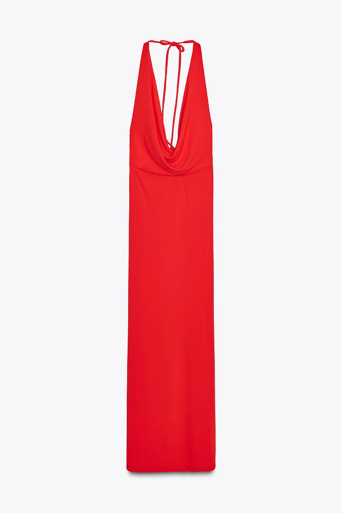 ROBE LONGUE HALTER DRAPÉE
