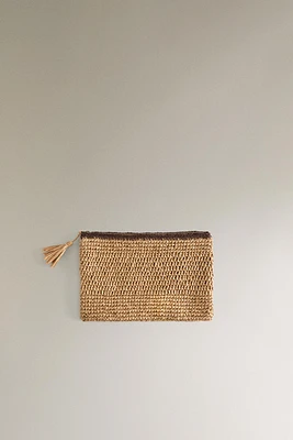 PAPER MAKEUP BAG WITH TRIM DETAIL