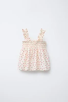 DOTTED MESH FLORAL TOP
