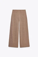 TEXTURED WIDE LEG PANTS