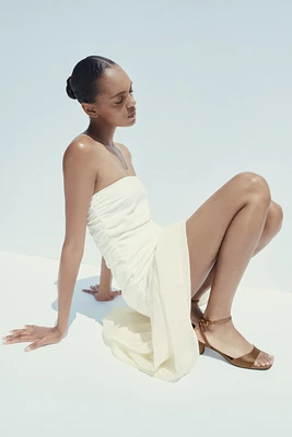 SATIN EFFECT HEELED SANDALS