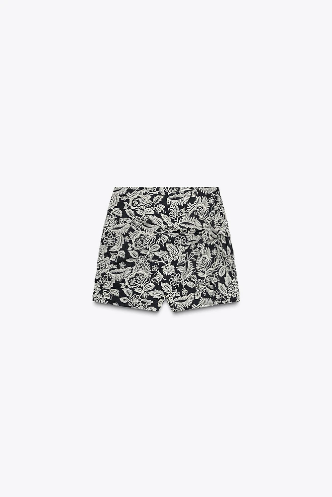 JUPE-CULOTTE NŒUD BRODÉE