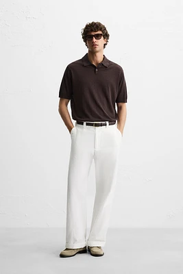 POLO EN MAILLE SOIE ET LIN