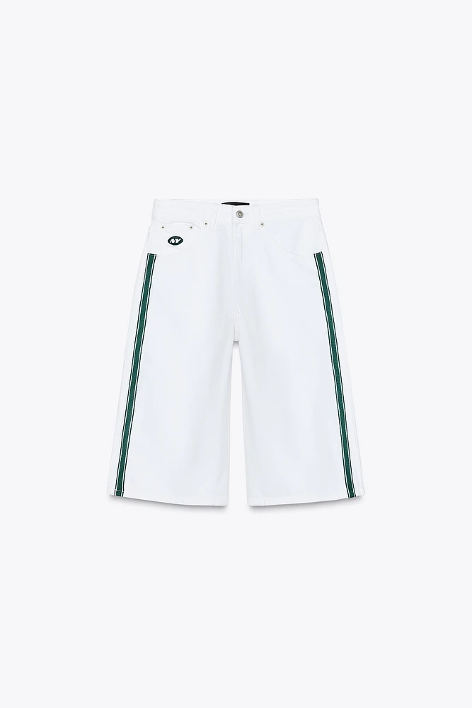 TRF BAGGY NFL JETS DENIM JORTS