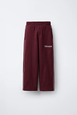 PLUSH TEXT STRAIGHT CUT PANTS