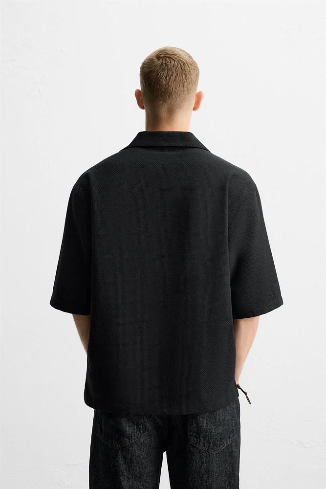 RELAXED FIT TEXTURED POLO SHIRT