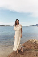 ROBE LONGUE EN MAILLE POINTELLE