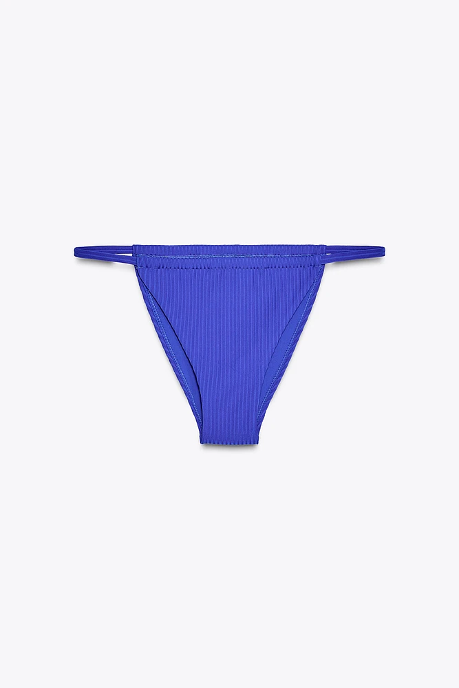 RIBBED TIE-SIDE BIKINI BOTTOMS