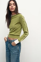 SHOULDER BUTTON KNIT SWEATER