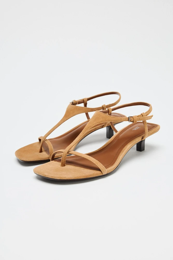 SANDALES À TALONS KITTEN EN DAIM