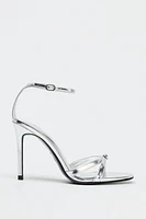 METALLIC EFFECT HIGH-HEEL SANDALS
