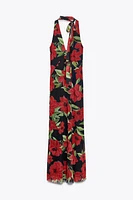 PRINTED TULLE SCARF DRESS