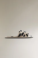 CHAUSSONS À BOUT OUVERT ÉPONGE ANIMAL PRINT