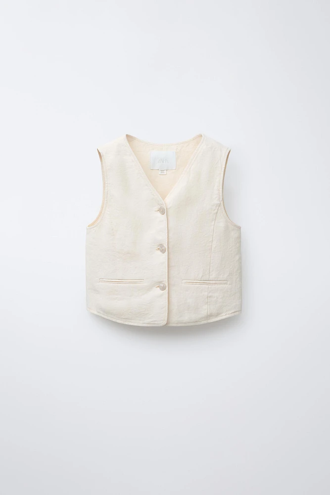 GILET 100 % LIN