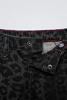 ANIMAL PRINT WIDE LEG JEANS