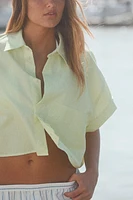 POPLIN CROP SHIRT