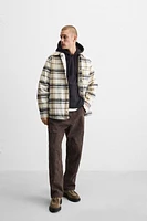 CONTRASTING PLAID OVERSHIRT