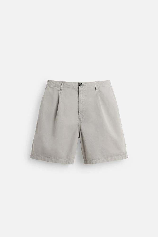 BERMUDA RELAXED FIT EFFET PLISSÉ